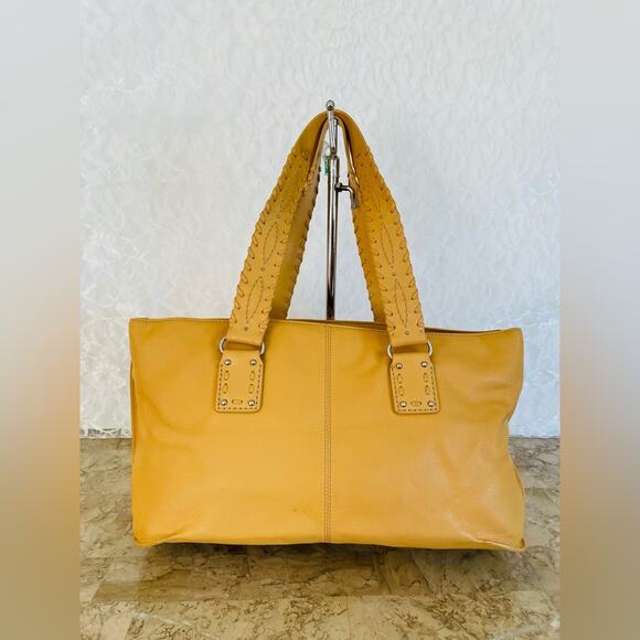 MICHAEL KORS caramel leather whipstitch shoulder bag tote - Picture 2 of 10